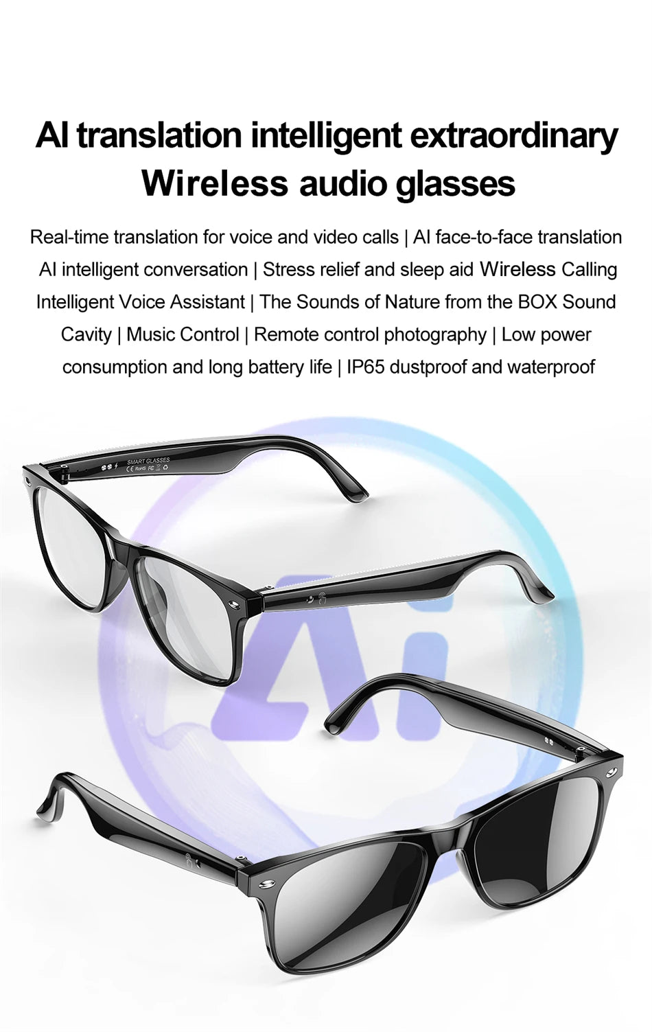 Vuria® Ultra-Light AI Translation Smart Glasses (Anti-Blue Light)