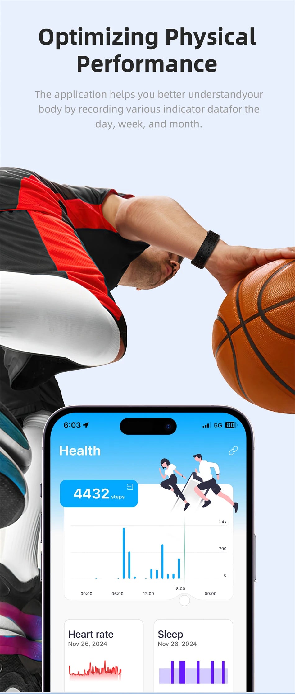 Vuria® Minimalist AI Health & Fitness Band (24/7 Vitals Monitor)