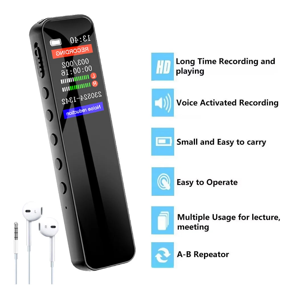 Vuria® Mini Clip-On Digital Voice Recorder & MP3 Player (HD Audio)