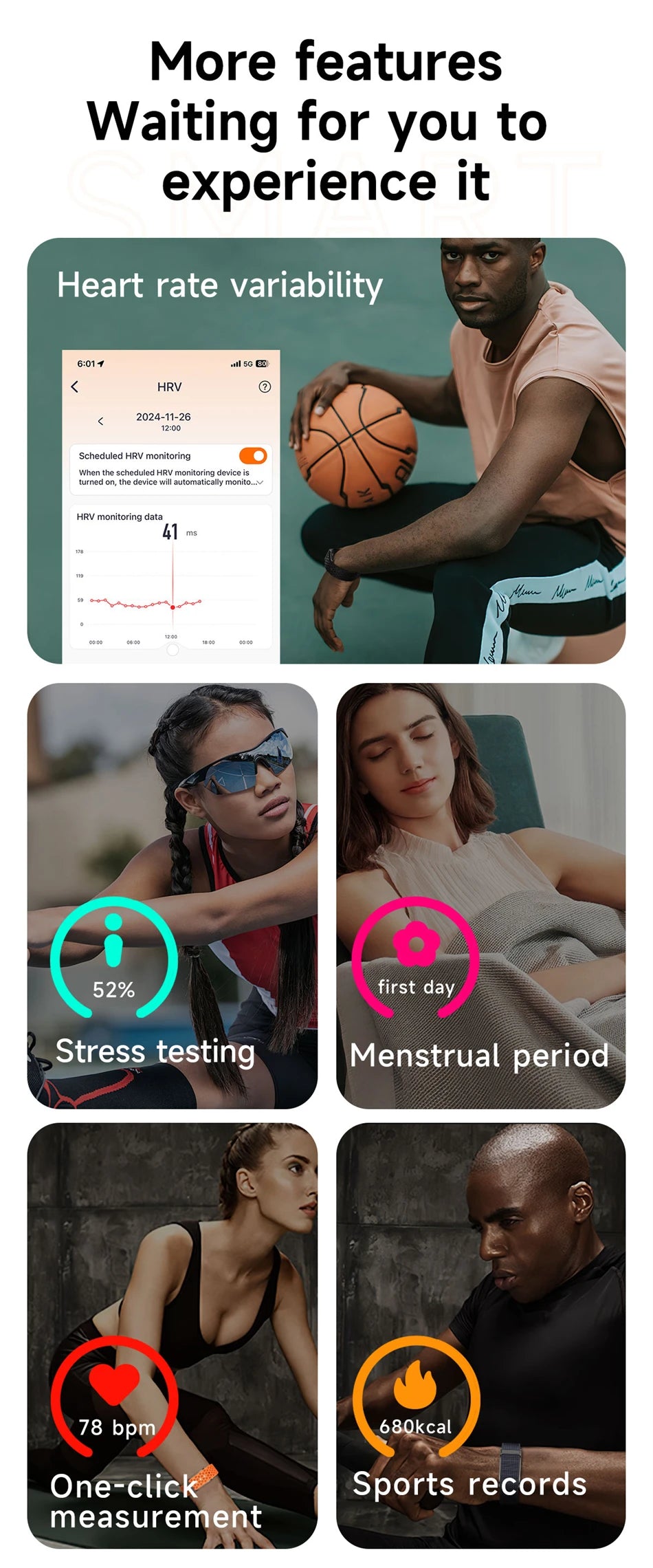 Vuria® Minimalist AI Health & Fitness Band (24/7 Vitals Monitor)