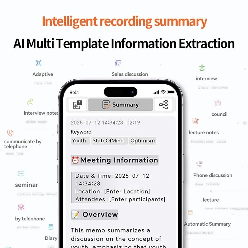 Vuria® Magnetic AI Voice Recorder & Smart Phone Stand (Real-Time Translation)