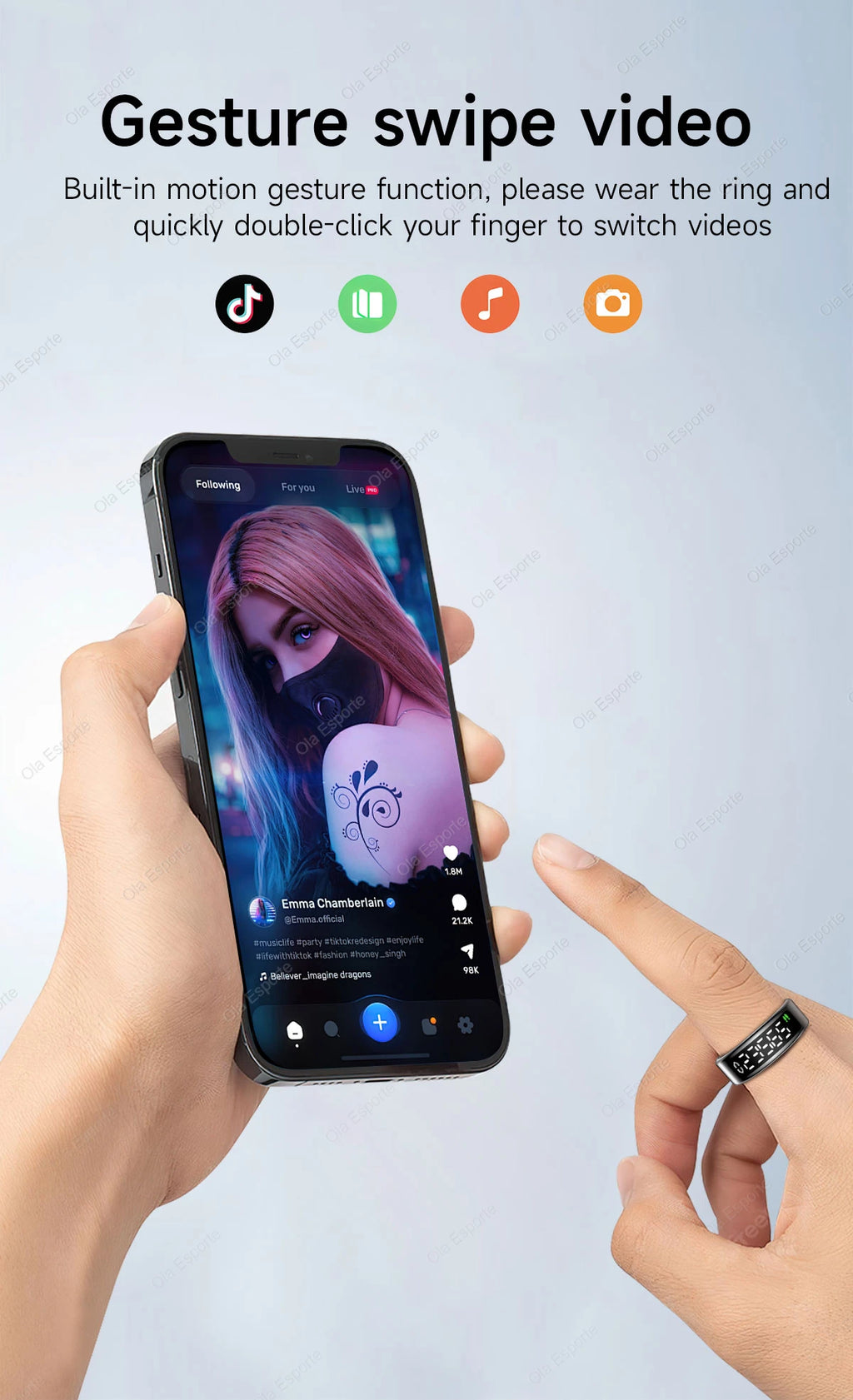 Vuria® Smart Touch Ring with Interactive Display (Health & Fitness Tracker)
