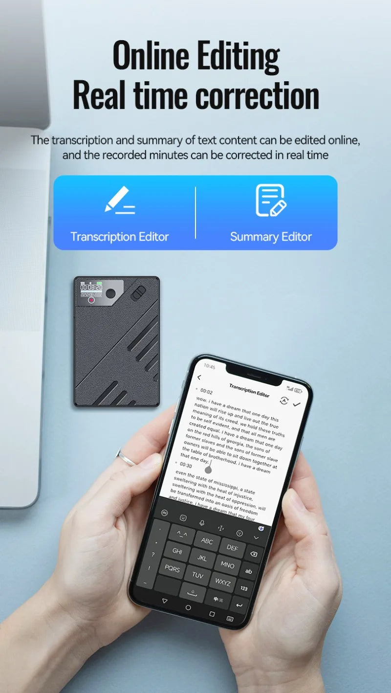 Vuria® Magnetic AI Voice & Call Recorder with ChatGPT Intelligence