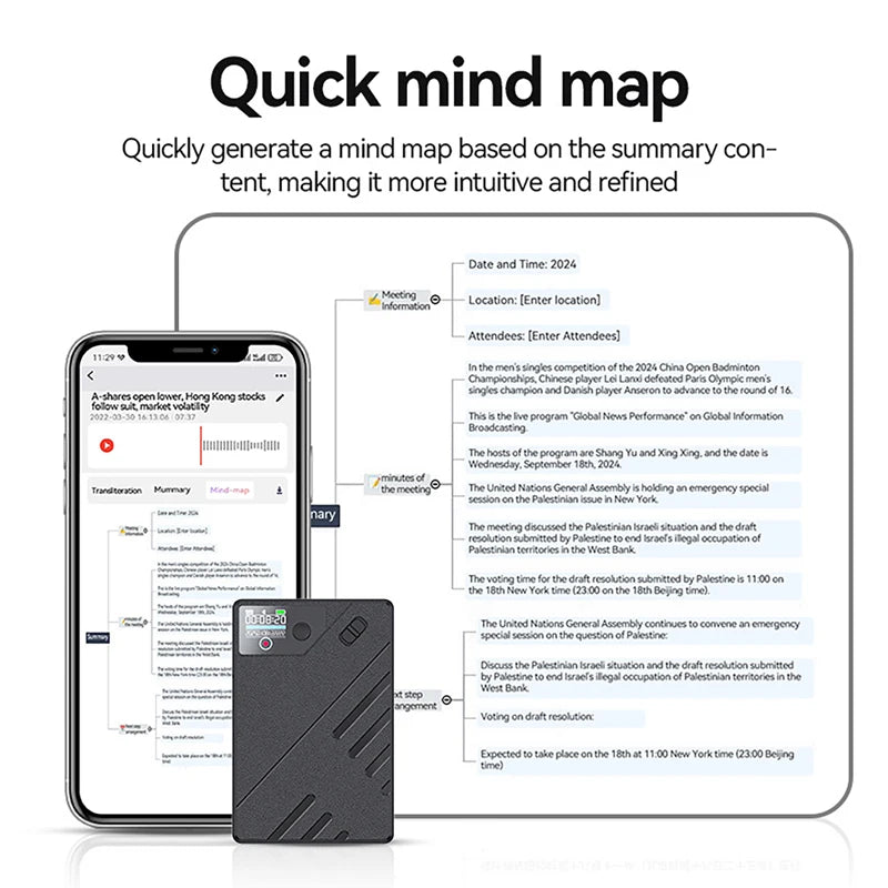Vuria® Magnetic AI Voice & Call Recorder with ChatGPT Intelligence