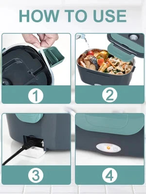 Vuria® Heat Box Pro – 60W Electric Lunch Box | 1.5L Stainless Steel | Home & Car