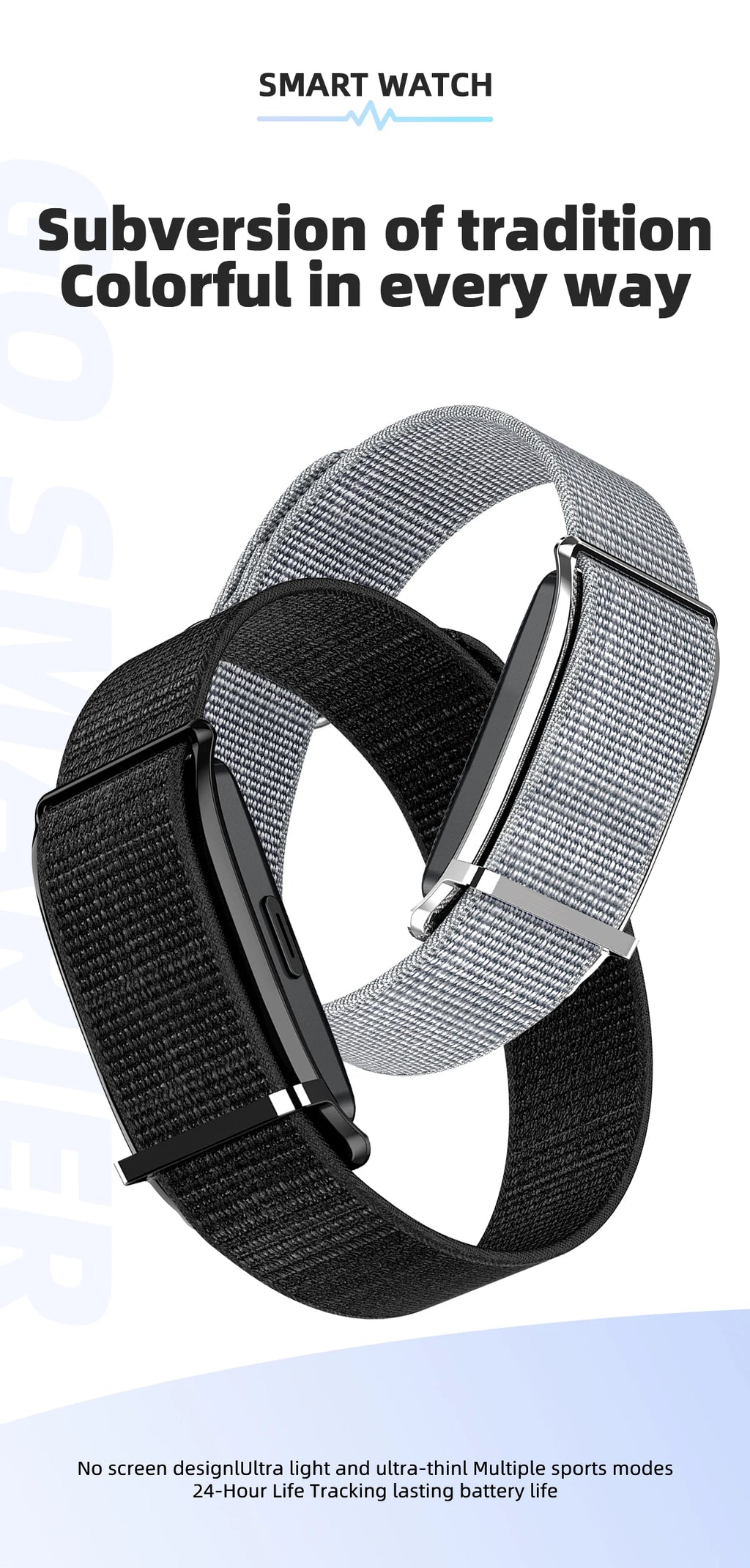 Vuria® Screenless Activity Tracker & Health Monitor (Nylon Sport Band)