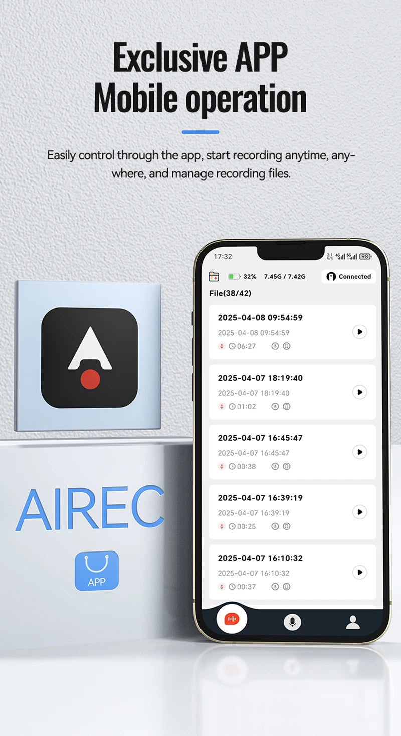 Vuria® Smart AI Voice Recorder with ChatGPT Transcription