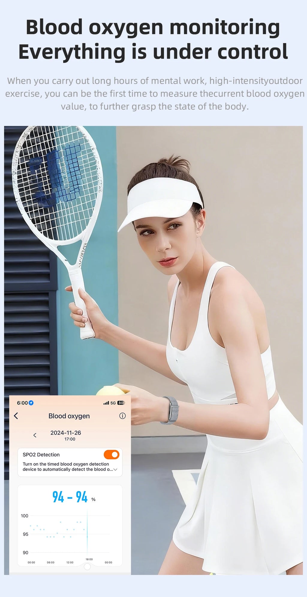 Vuria® Screenless Activity Tracker & Health Monitor (Nylon Sport Band)