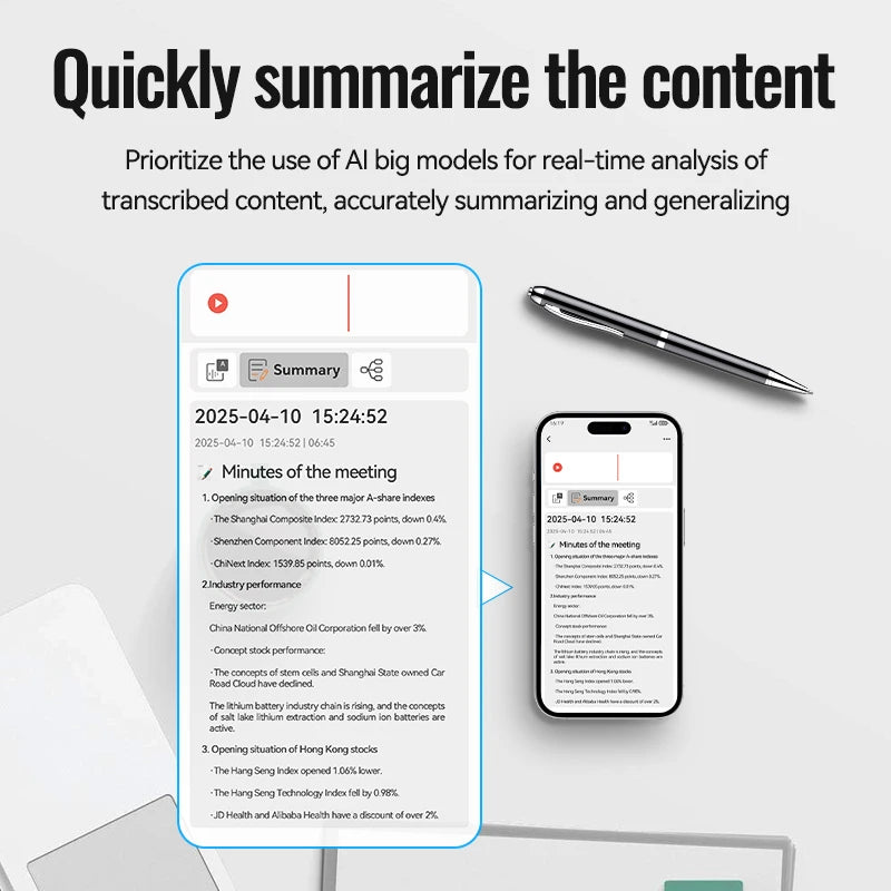 Vuria® Smart AI Voice Recorder with ChatGPT Transcription