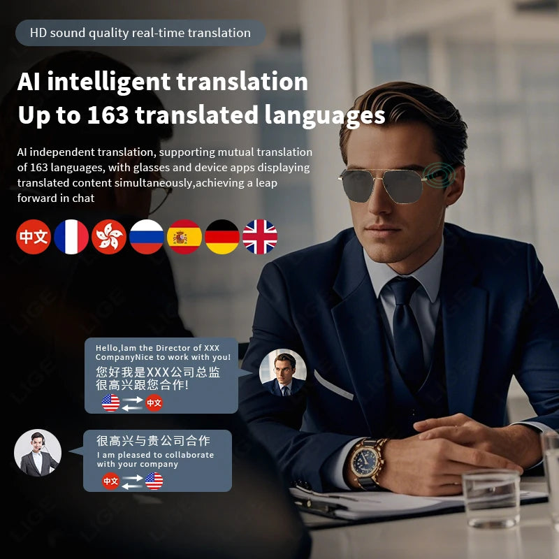 Vuria® Ultra-Light AI Translation Smart Glasses (Anti-Blue Light)