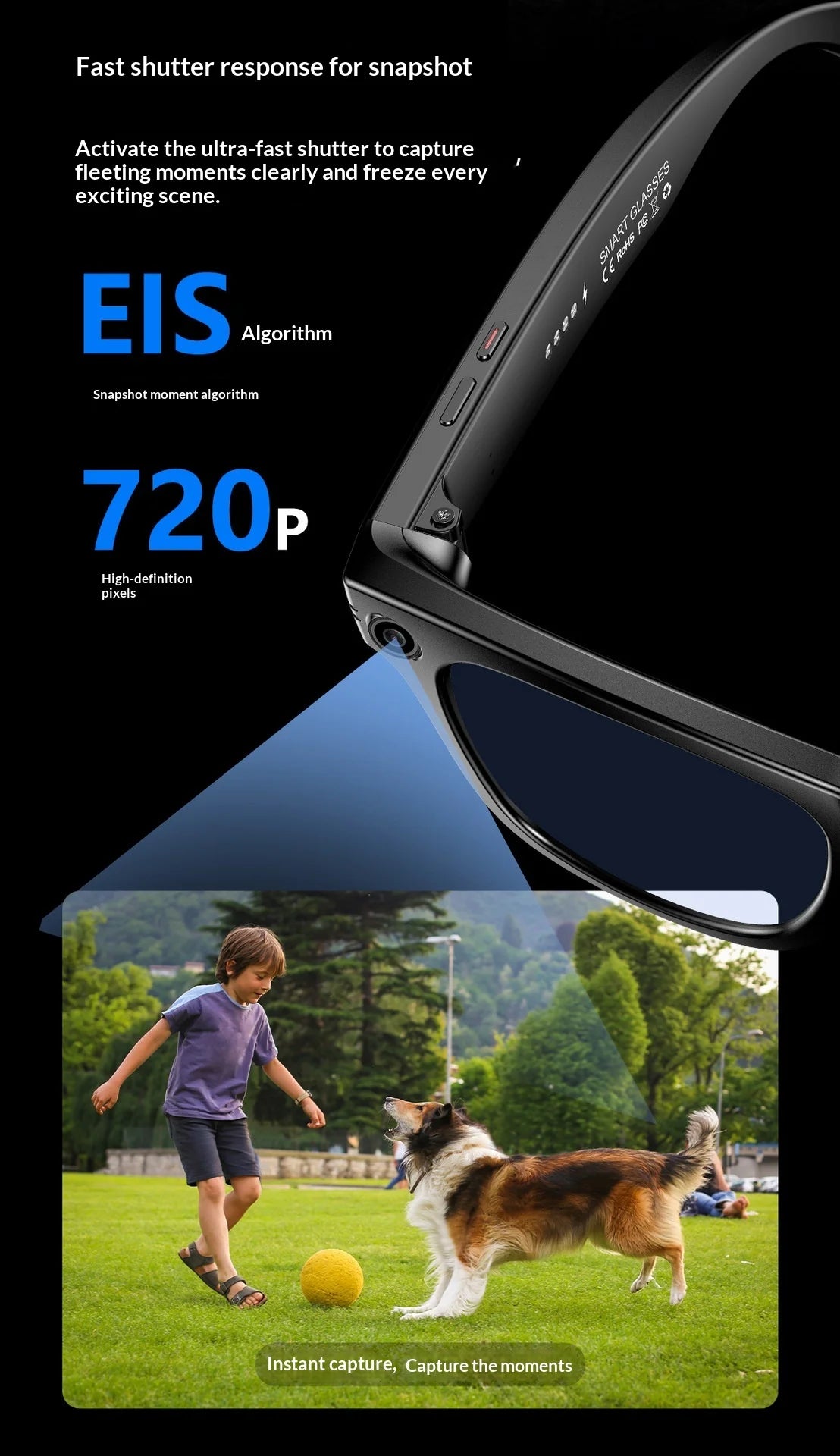 Vuria® 8MP Vlogging AI Smart Glasses (16GB Memory & ChatGPT)