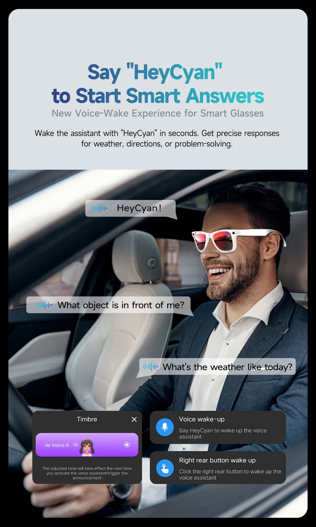 Vuria® ChatGPT 4.0 AI Smart Glasses (8MP Camera & Real-Time Translation)