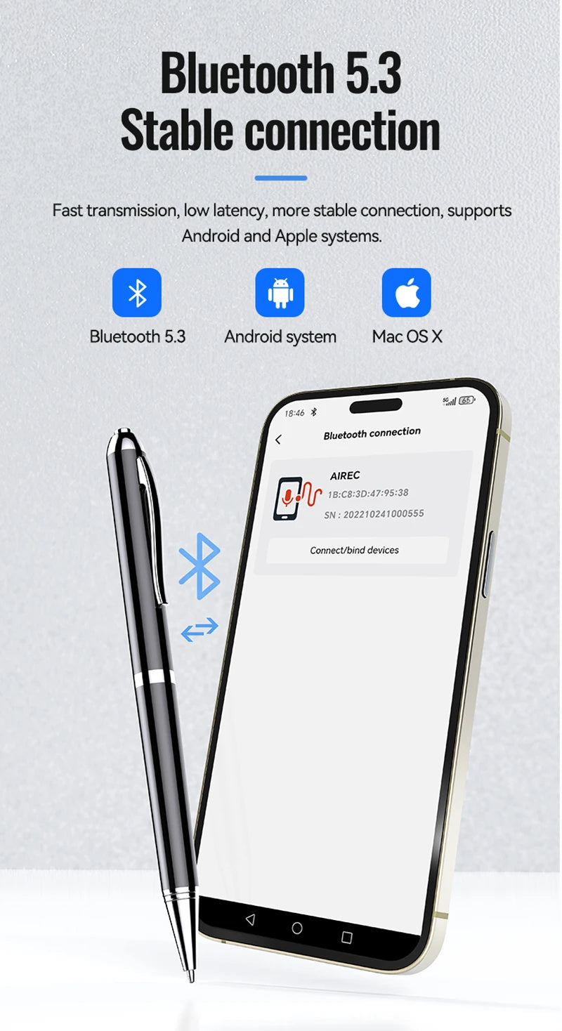 Vuria® Smart AI Voice Recorder with ChatGPT Transcription