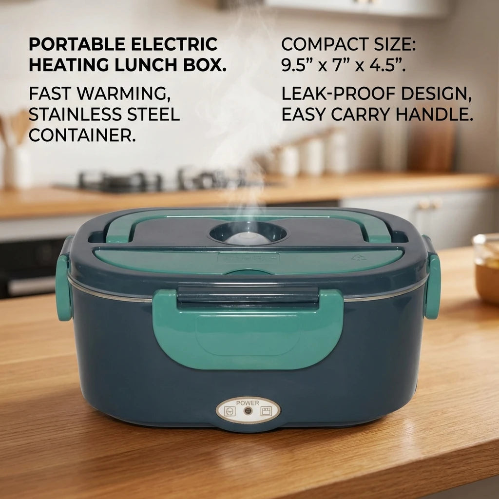 Vuria® Heat Box Pro – 60W Electric Lunch Box | 1.5L Stainless Steel | Home & Car