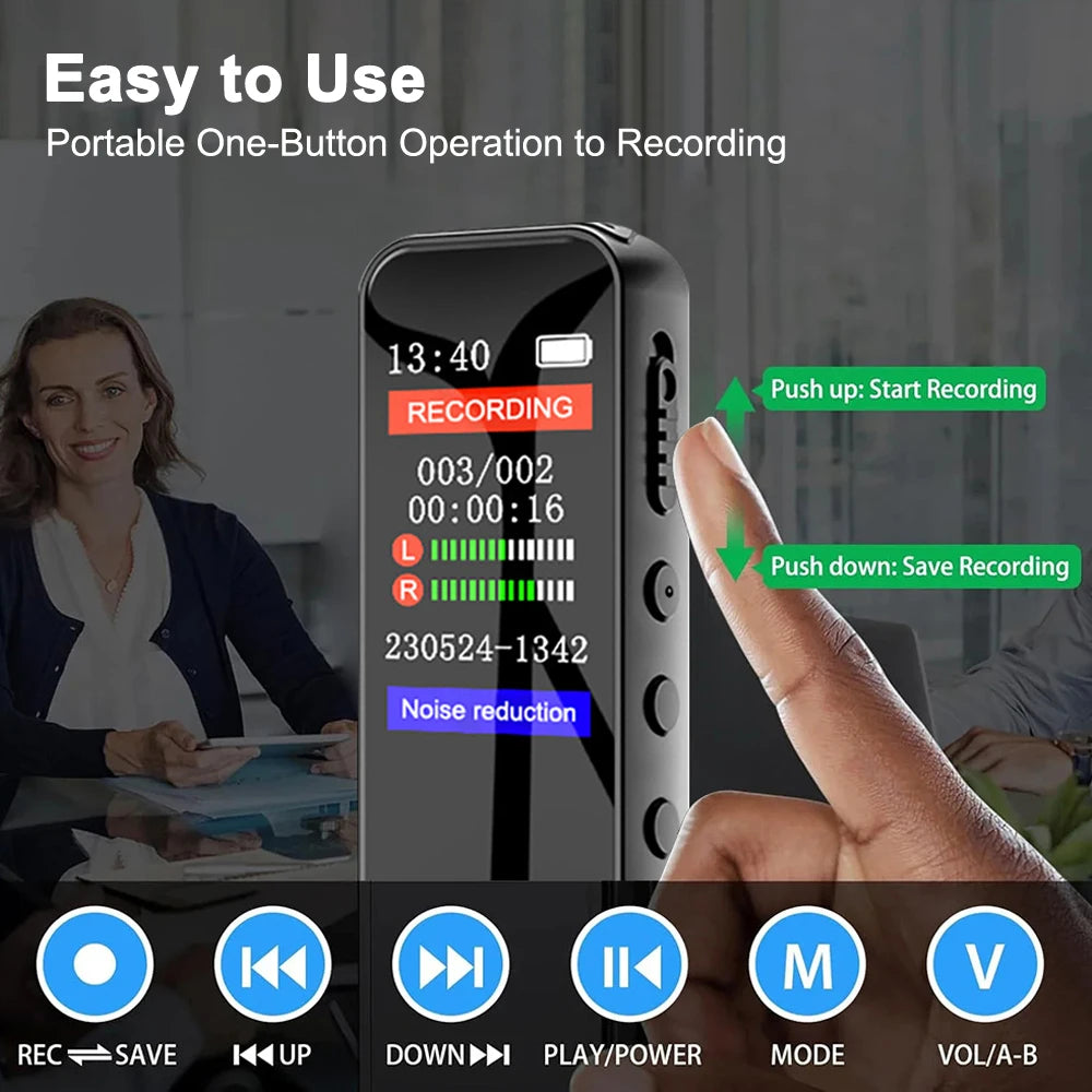Vuria® Mini Clip-On Digital Voice Recorder & MP3 Player (HD Audio)