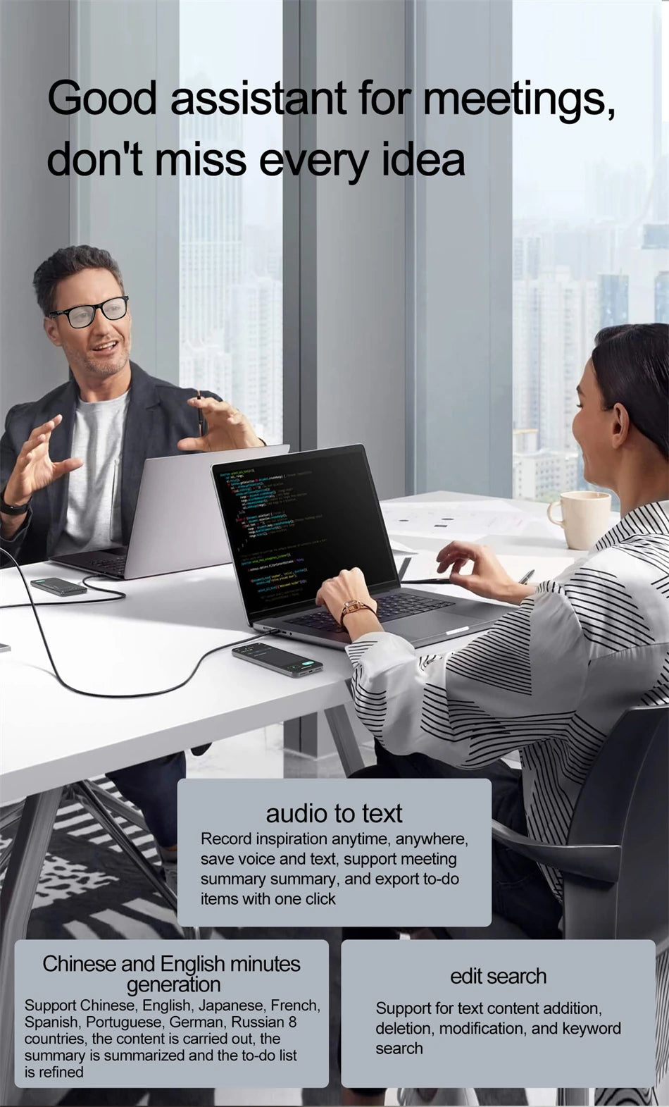 Vuria® Ultra-Light AI Translation Smart Glasses (Anti-Blue Light)