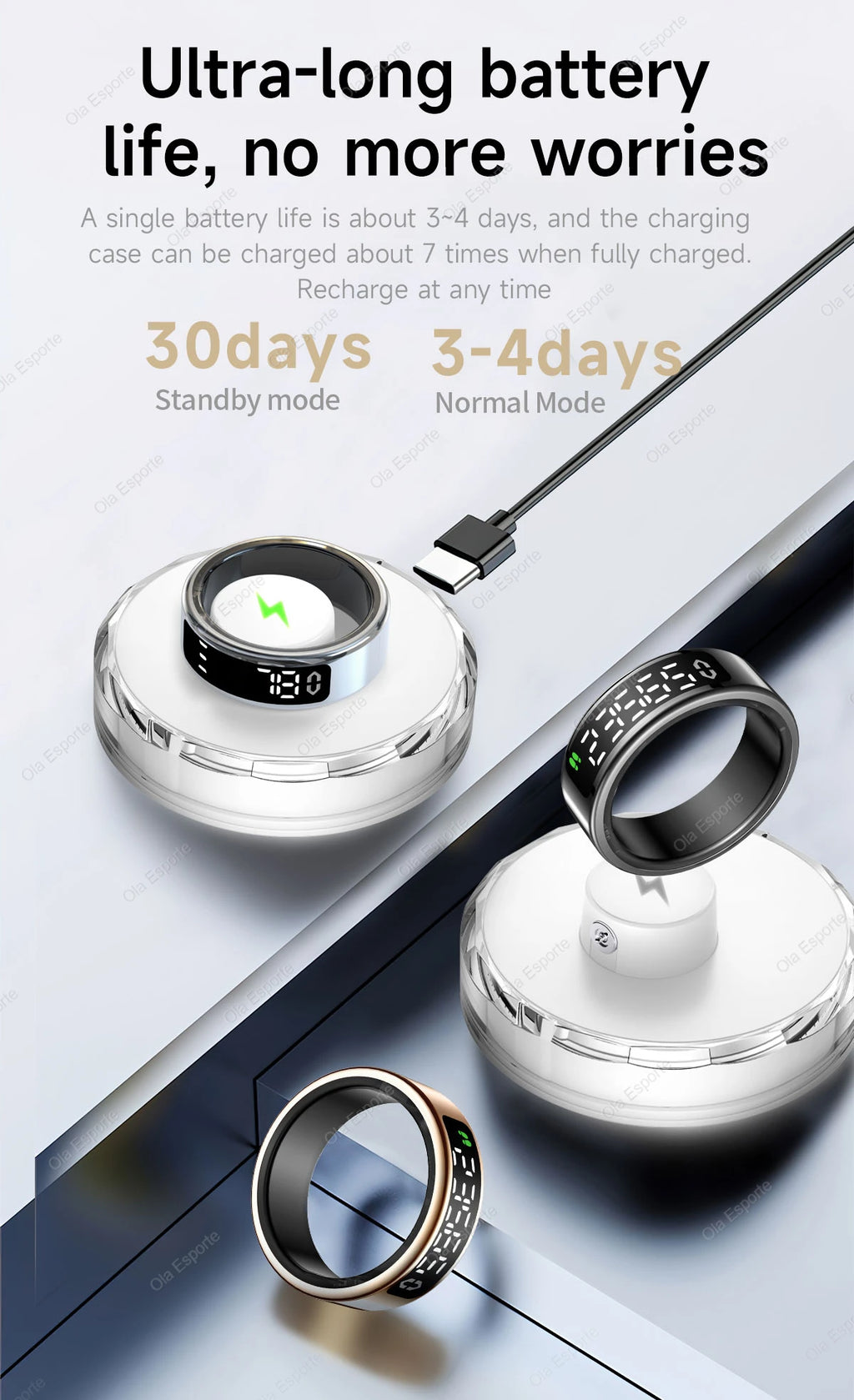 Vuria® Smart Touch Ring with Interactive Display (Health & Fitness Tracker)