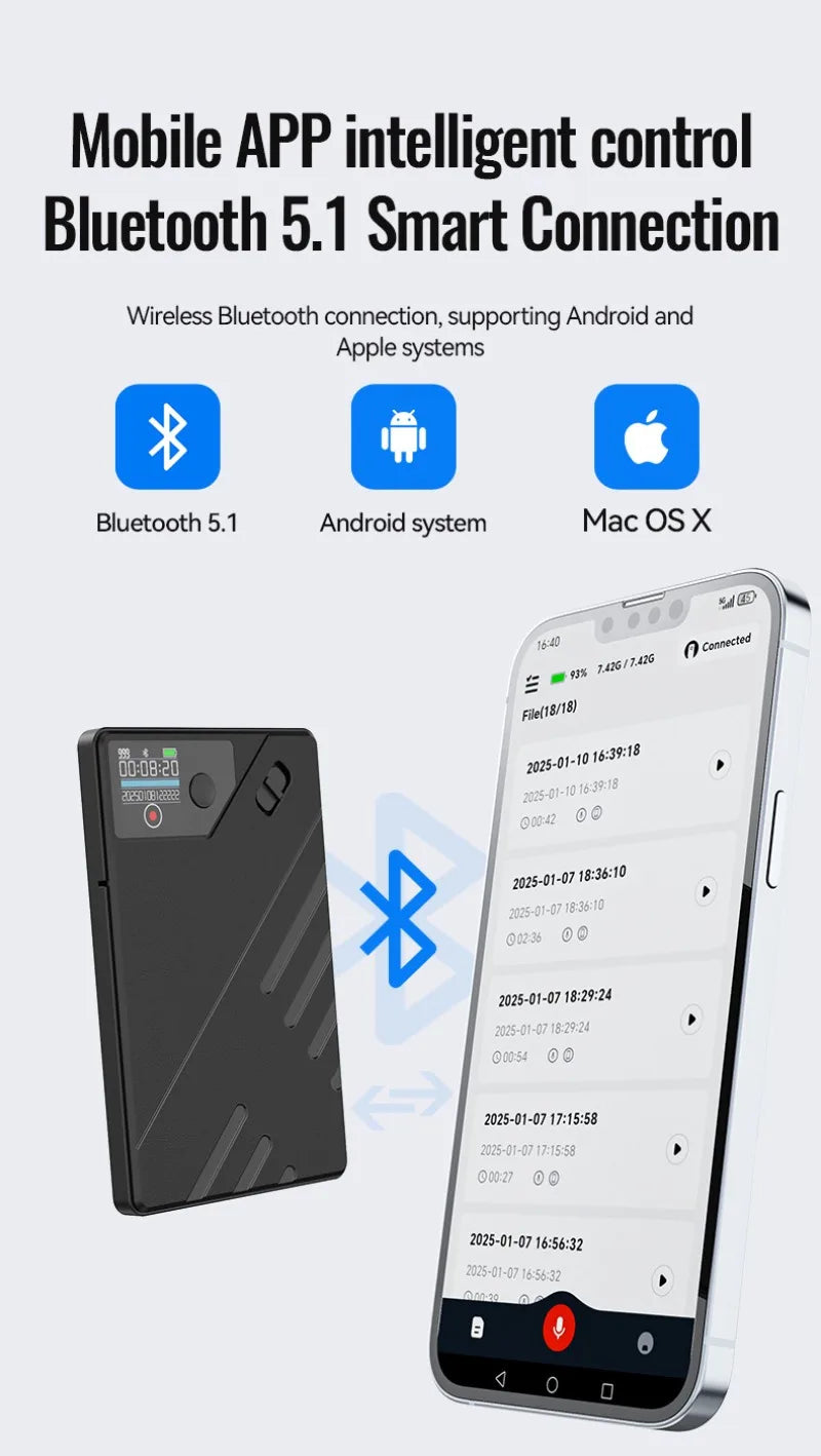 Vuria® Magnetic AI Voice & Call Recorder with ChatGPT Intelligence