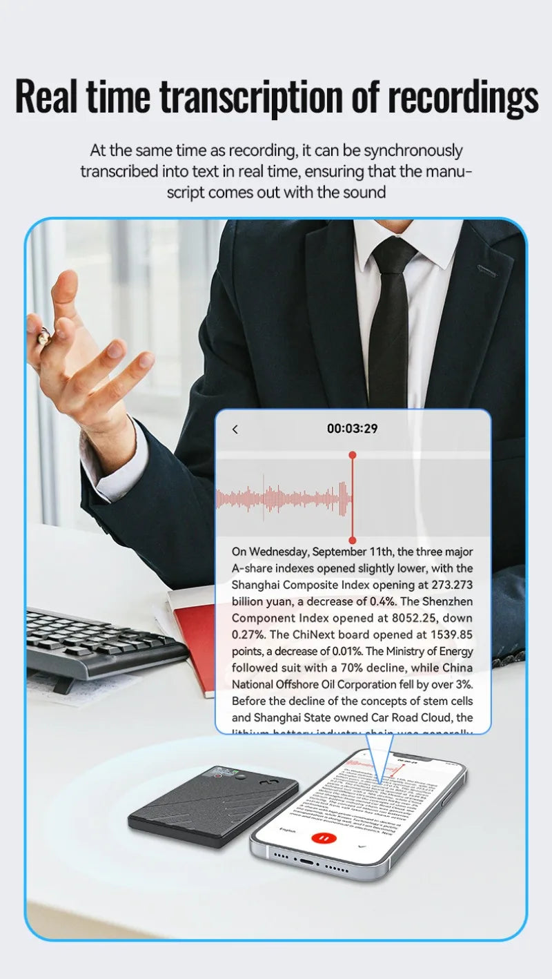 Vuria® Magnetic AI Voice & Call Recorder with ChatGPT Intelligence