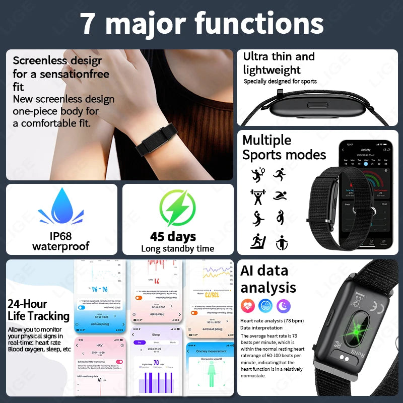 Vuria® Screenless Activity Tracker & Health Monitor (Nylon Sport Band)