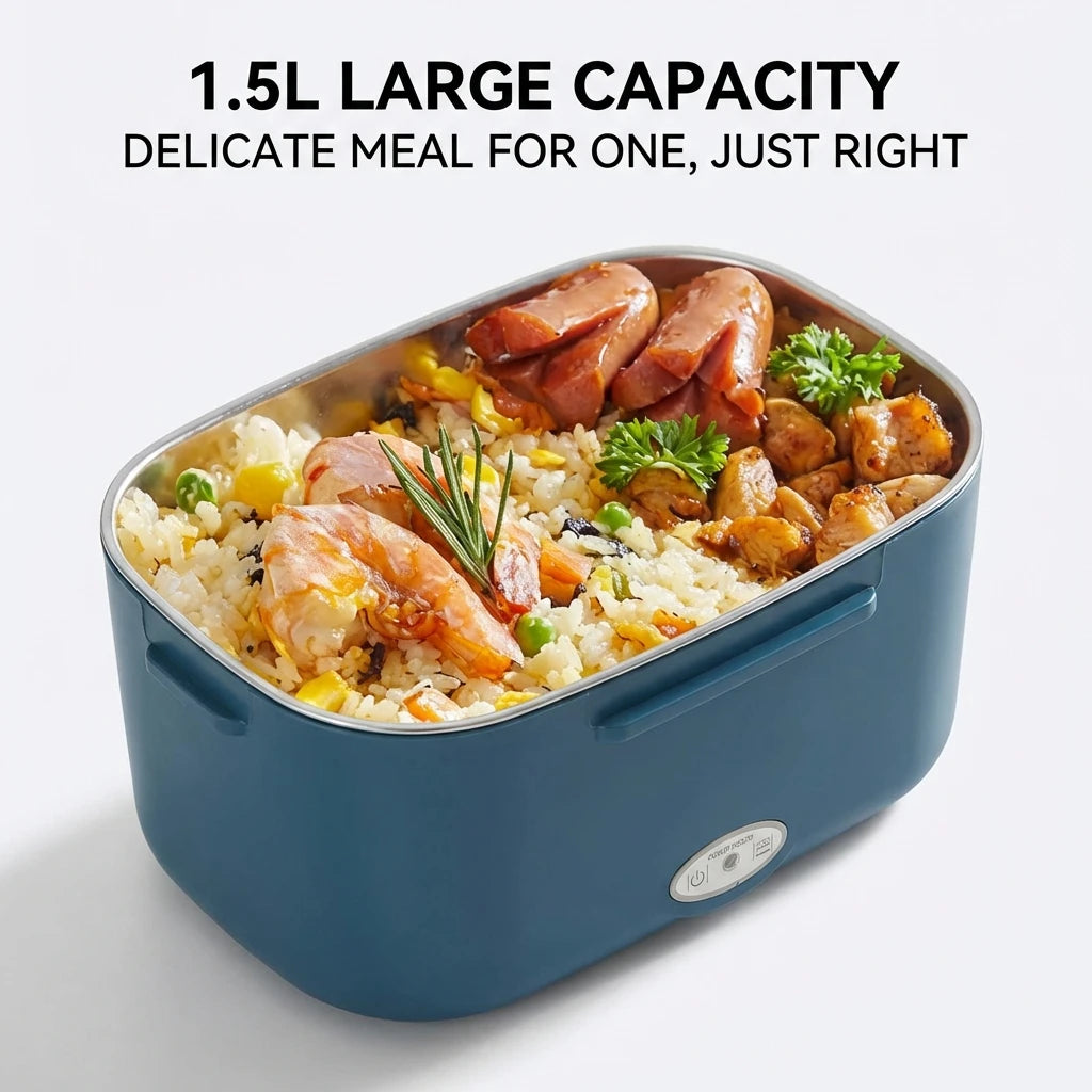 Vuria® Heat Box Pro – 60W Electric Lunch Box | 1.5L Stainless Steel | Home & Car