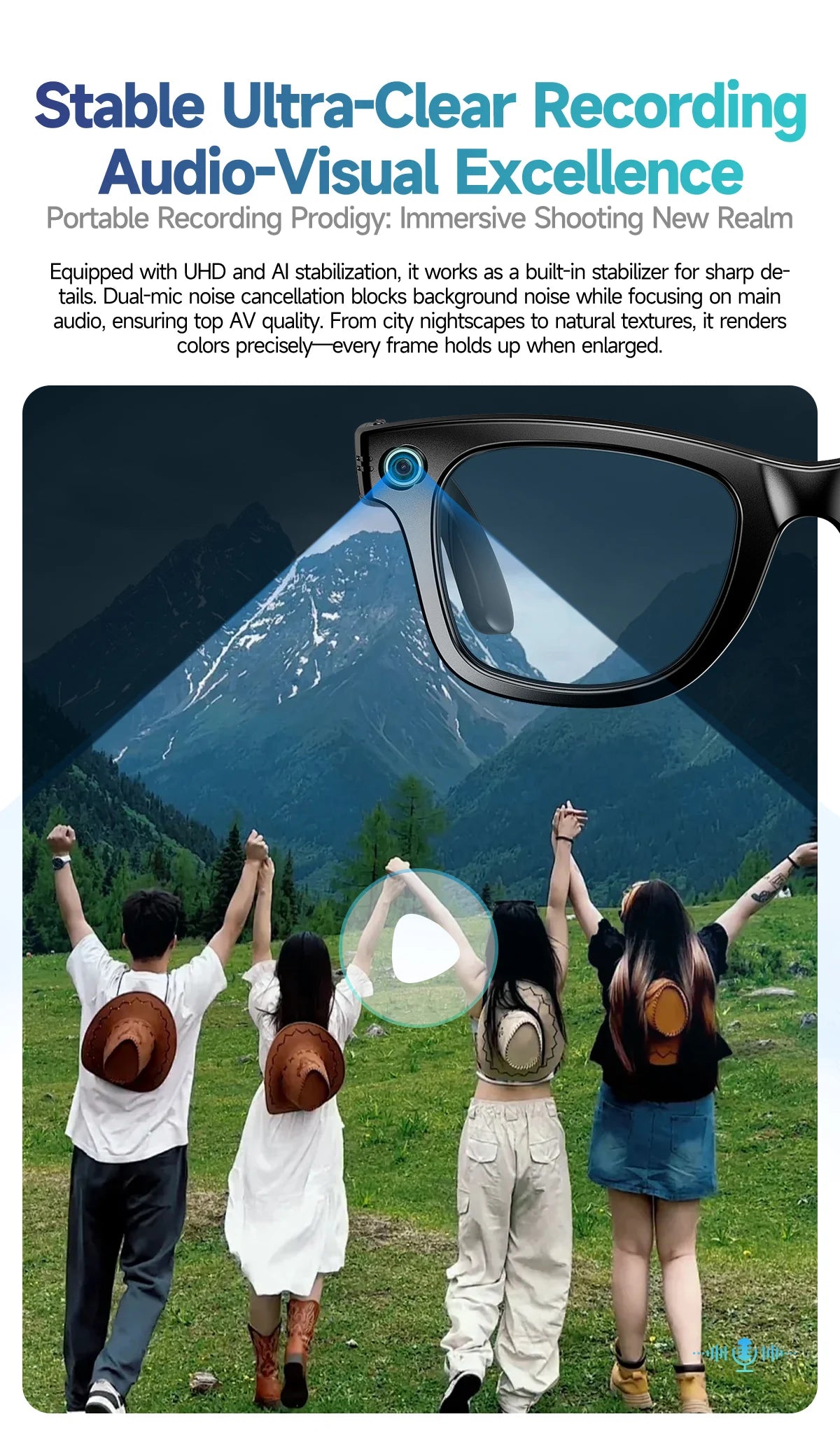 Vuria® ChatGPT 4.0 AI Smart Glasses (8MP Camera & Real-Time Translation)