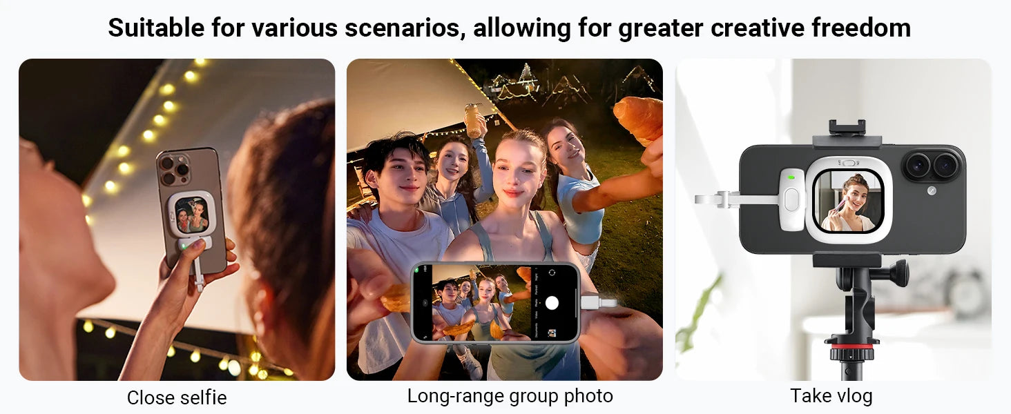 Vuria® Vlogmate Mini AMOLED Selfie Monitor – 700-Nit Magnetic Smartphone Screen for iPhone & Android Rear Camera Vlogging, TikTok & Live Streaming