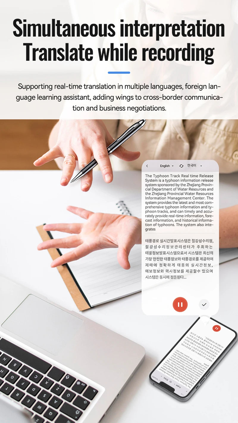 Vuria® Smart AI Voice Recorder with ChatGPT Transcription