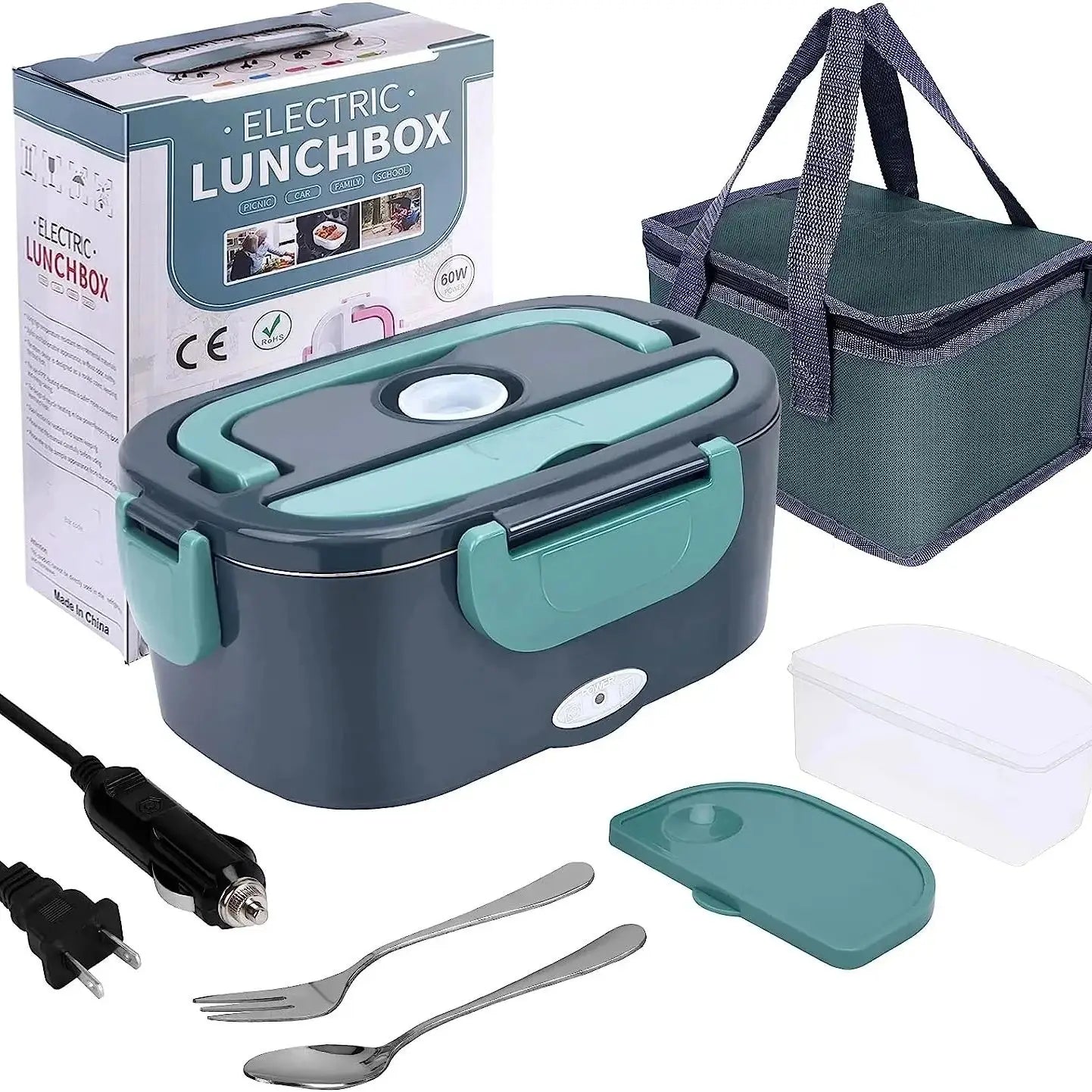 Vuria® Heat Box Pro – 60W Electric Lunch Box | 1.5L Stainless Steel | Home & Car