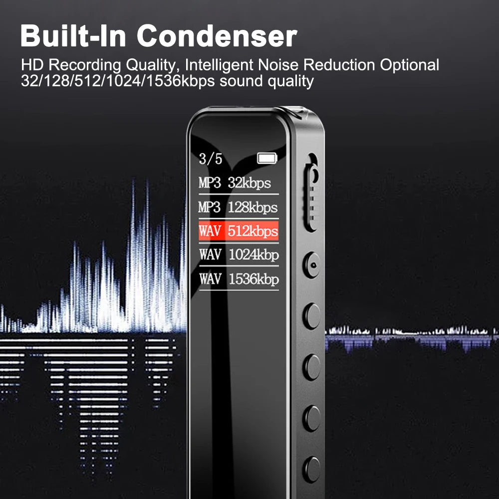 Vuria® Mini Clip-On Digital Voice Recorder & MP3 Player (HD Audio)