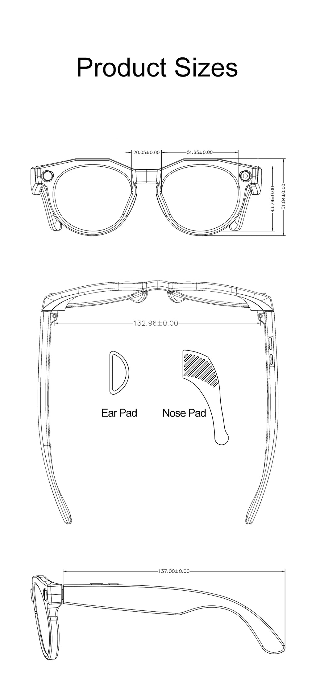 Vuria® 8MP Ultra HD Camera Smart Glasses (Mixed Reality & AI Translation)