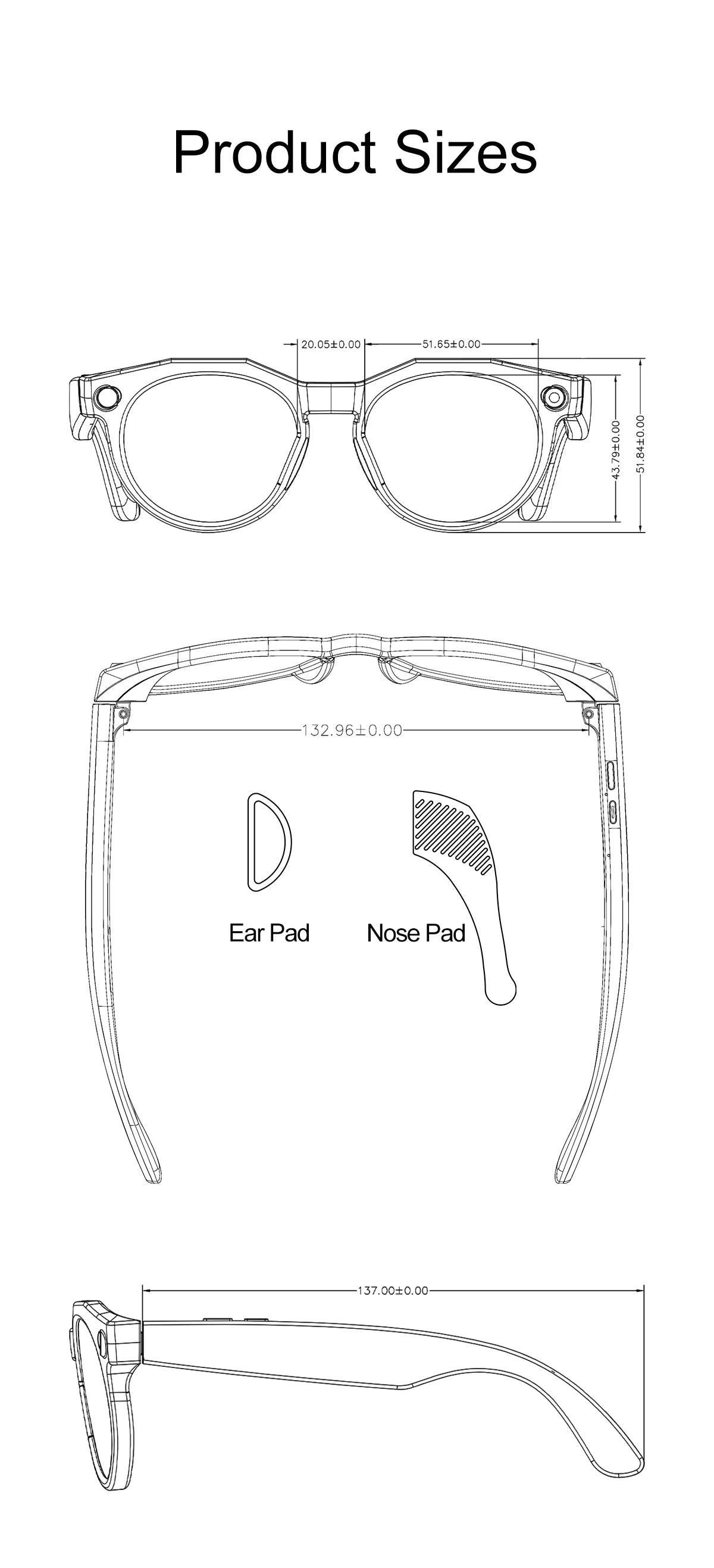 Vuria® 8MP Ultra HD Camera Smart Glasses (Mixed Reality & AI Translation)