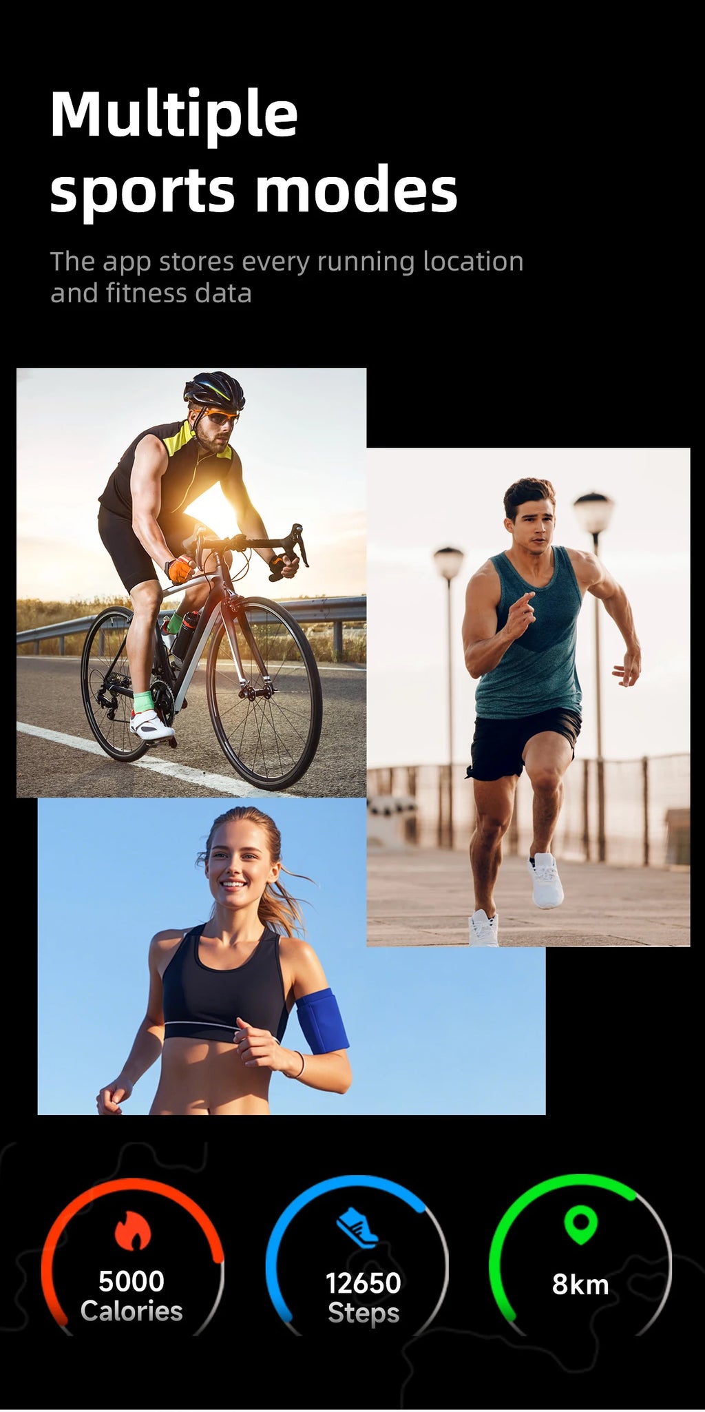 Vuria® Screenless Activity Tracker & Health Monitor (Nylon Sport Band)