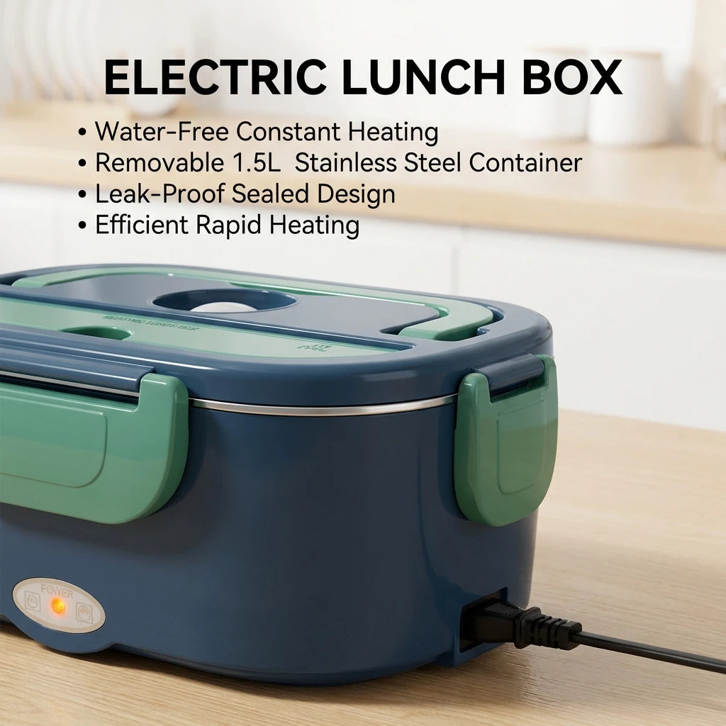 Vuria® Heat Box Pro – 60W Electric Lunch Box | 1.5L Stainless Steel | Home & Car