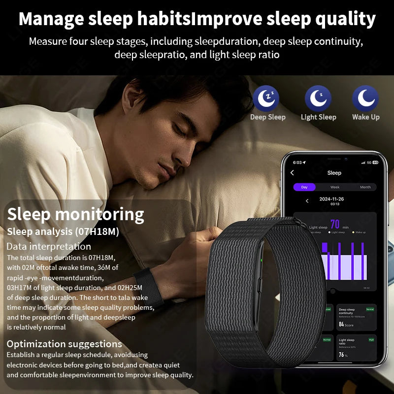 Vuria® Minimalist AI Health & Fitness Band (24/7 Vitals Monitor)