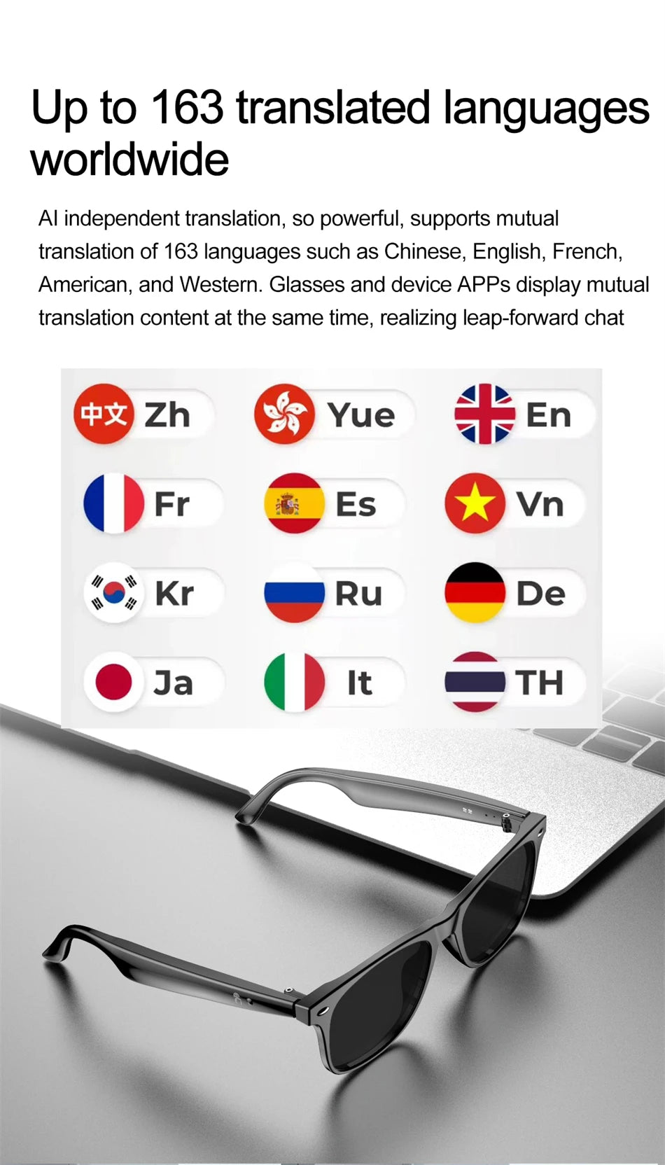 Vuria® Ultra-Light AI Translation Smart Glasses (Anti-Blue Light)