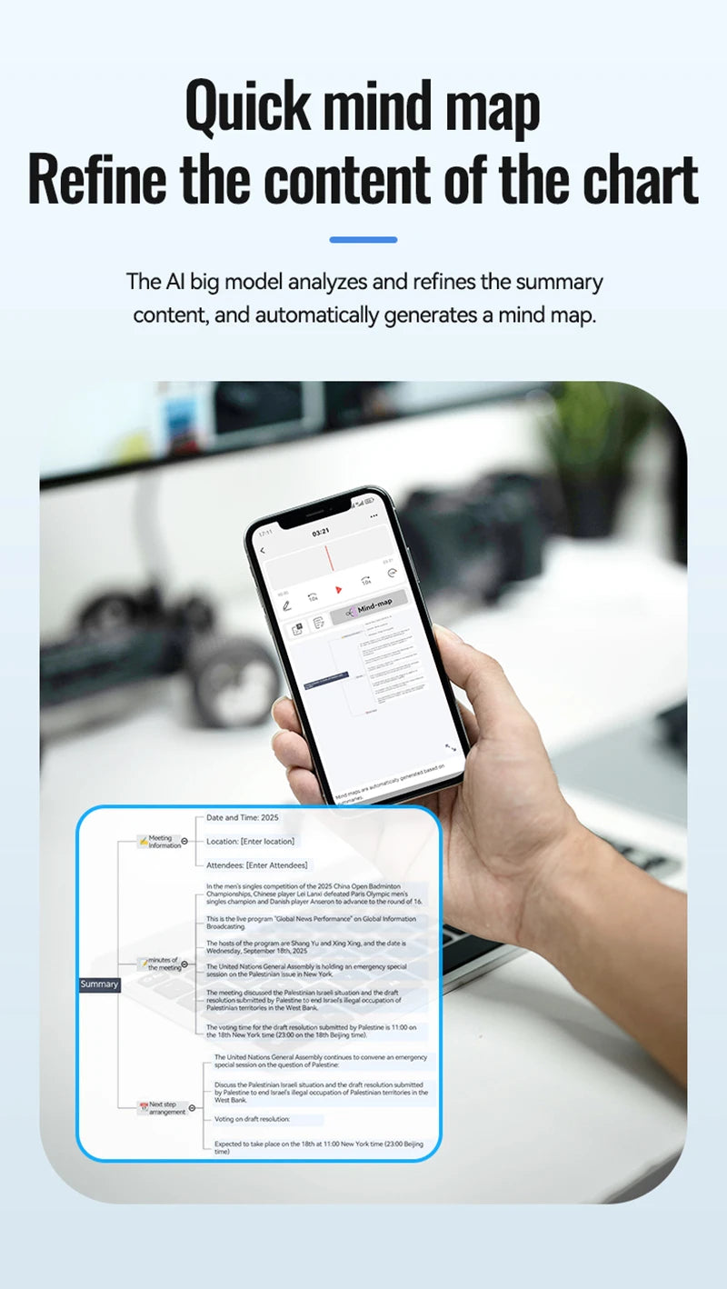 Vuria® Smart AI Voice Recorder with ChatGPT Transcription