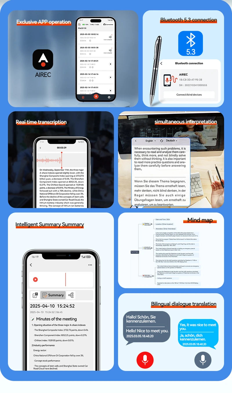 Vuria® Smart AI Voice Recorder with ChatGPT Transcription