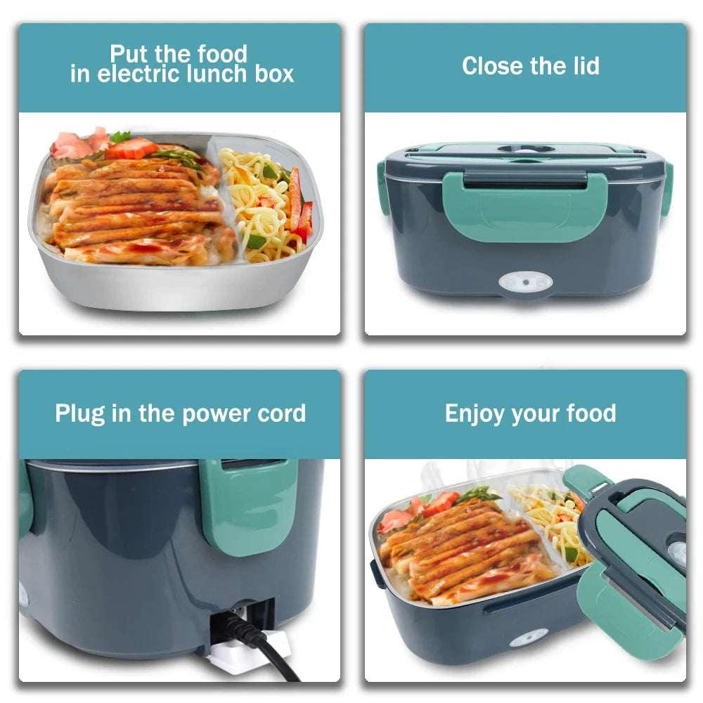 Vuria® Heat Box Pro – 60W Electric Lunch Box | 1.5L Stainless Steel | Home & Car