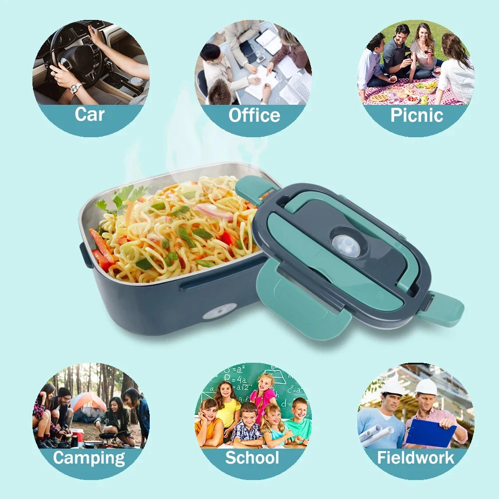 Vuria® Heat Box Pro – 60W Electric Lunch Box | 1.5L Stainless Steel | Home & Car