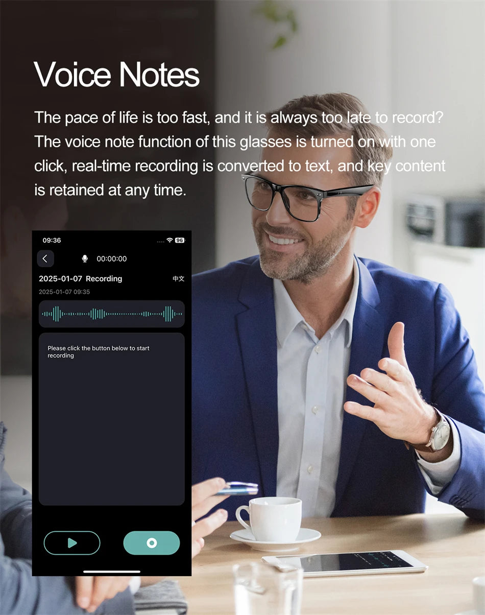 Vuria® Ultra-Light AI Translation Smart Glasses (Anti-Blue Light)