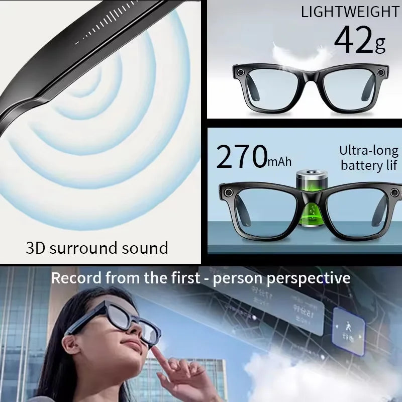 Vuria® ChatGPT 4.0 AI Smart Glasses (8MP Camera & Real-Time Translation)