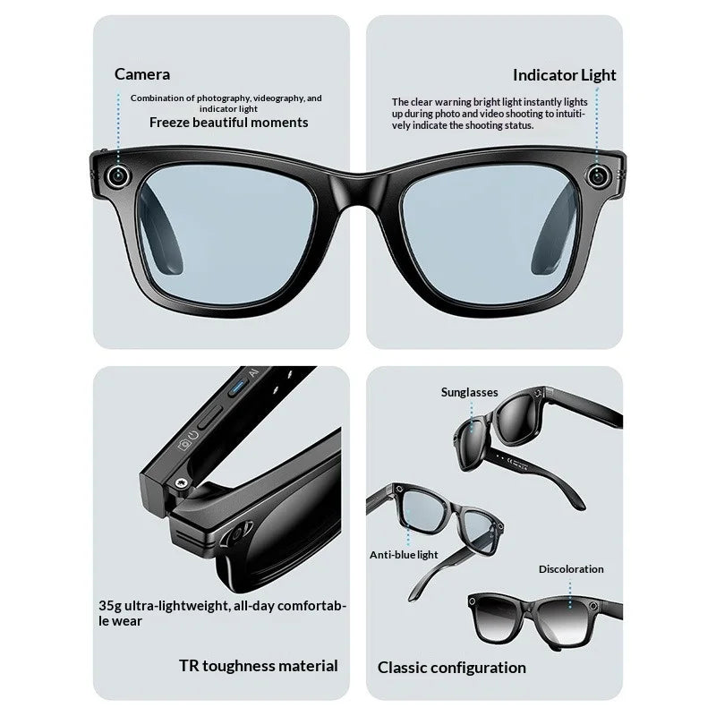 Vuria® 8MP Vlogging AI Smart Glasses (16GB Memory & ChatGPT)
