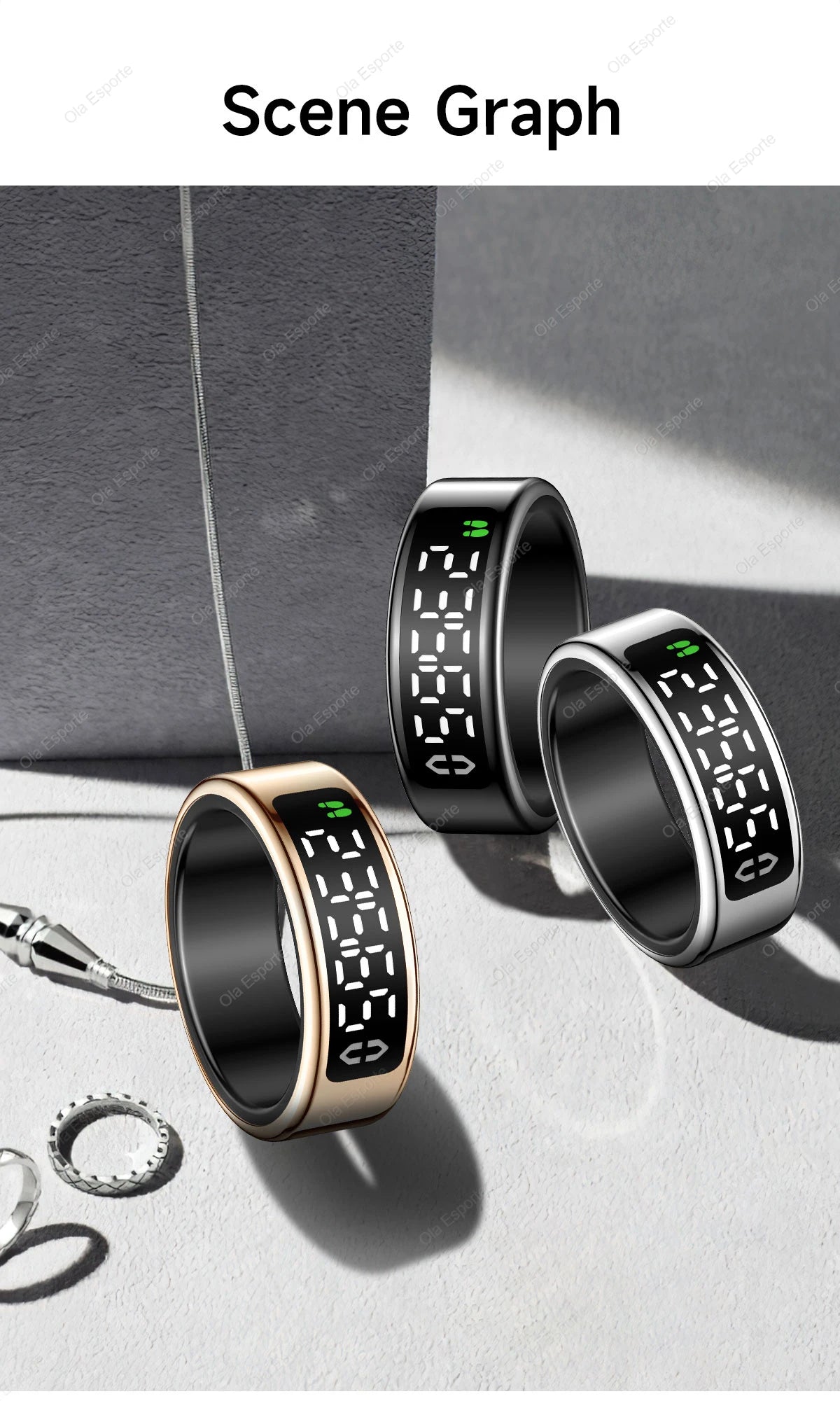 Vuria® Smart Touch Ring with Interactive Display (Health & Fitness Tracker)