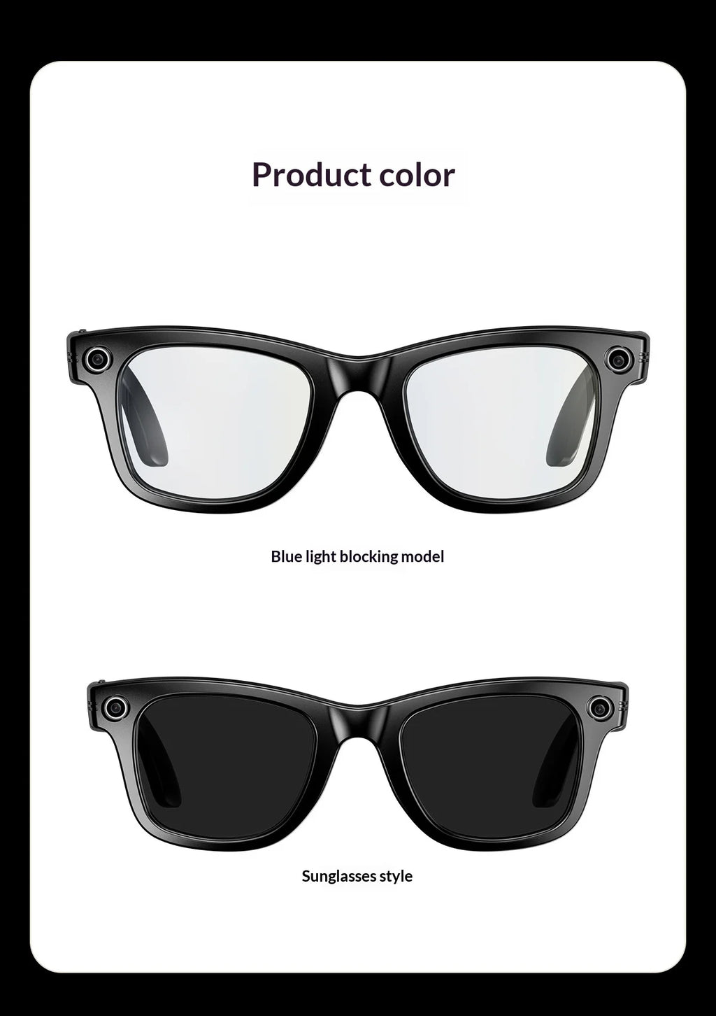 Vuria® 8MP Vlogging AI Smart Glasses (16GB Memory & ChatGPT)