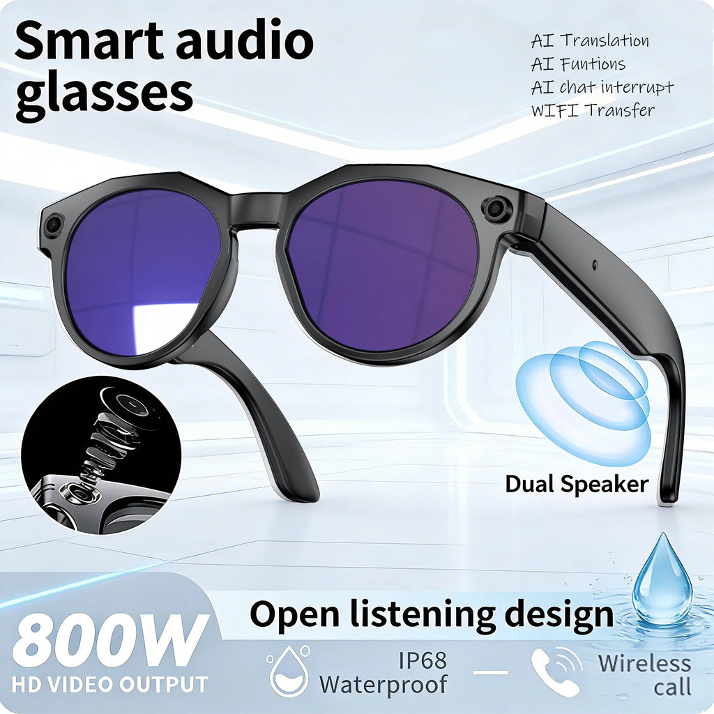 Vuria® 8MP Ultra HD Camera Smart Glasses (Mixed Reality & AI Translation)