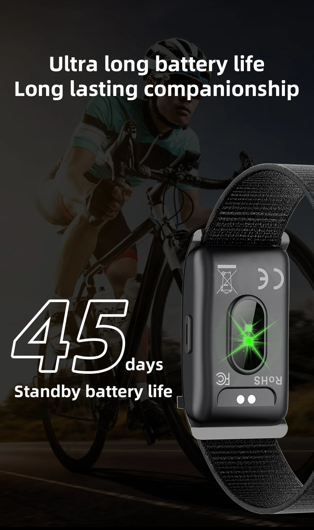Vuria® Screenless Activity Tracker & Health Monitor (Nylon Sport Band)
