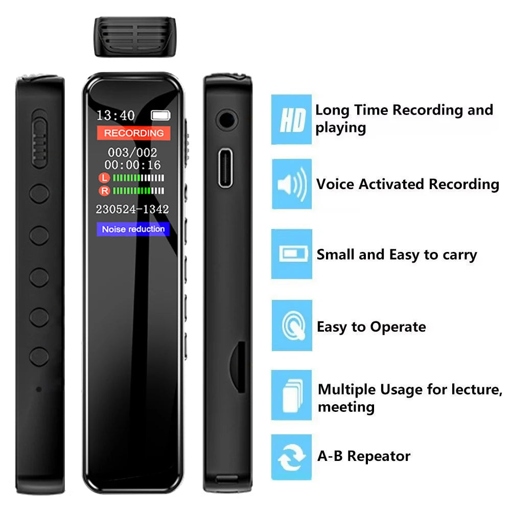 Vuria® Mini Clip-On Digital Voice Recorder & MP3 Player (HD Audio)