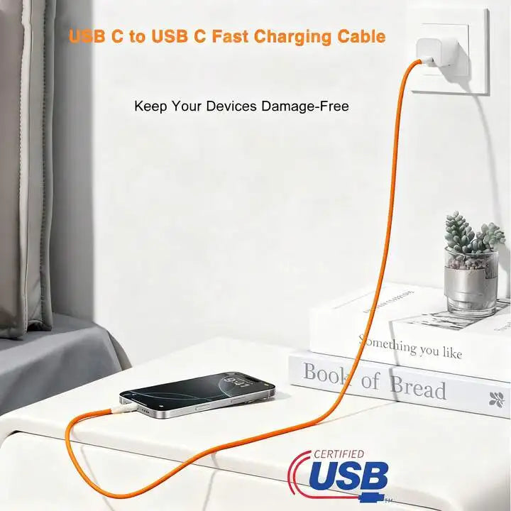 Vuria® Elite 6A USB-C to USB-C Fast Charging Cable – Heavy-Duty Nylon Braided Data Cord for iPhone 17, 16, 15 & iPad Pro [3.3ft/6.6ft/10ft]