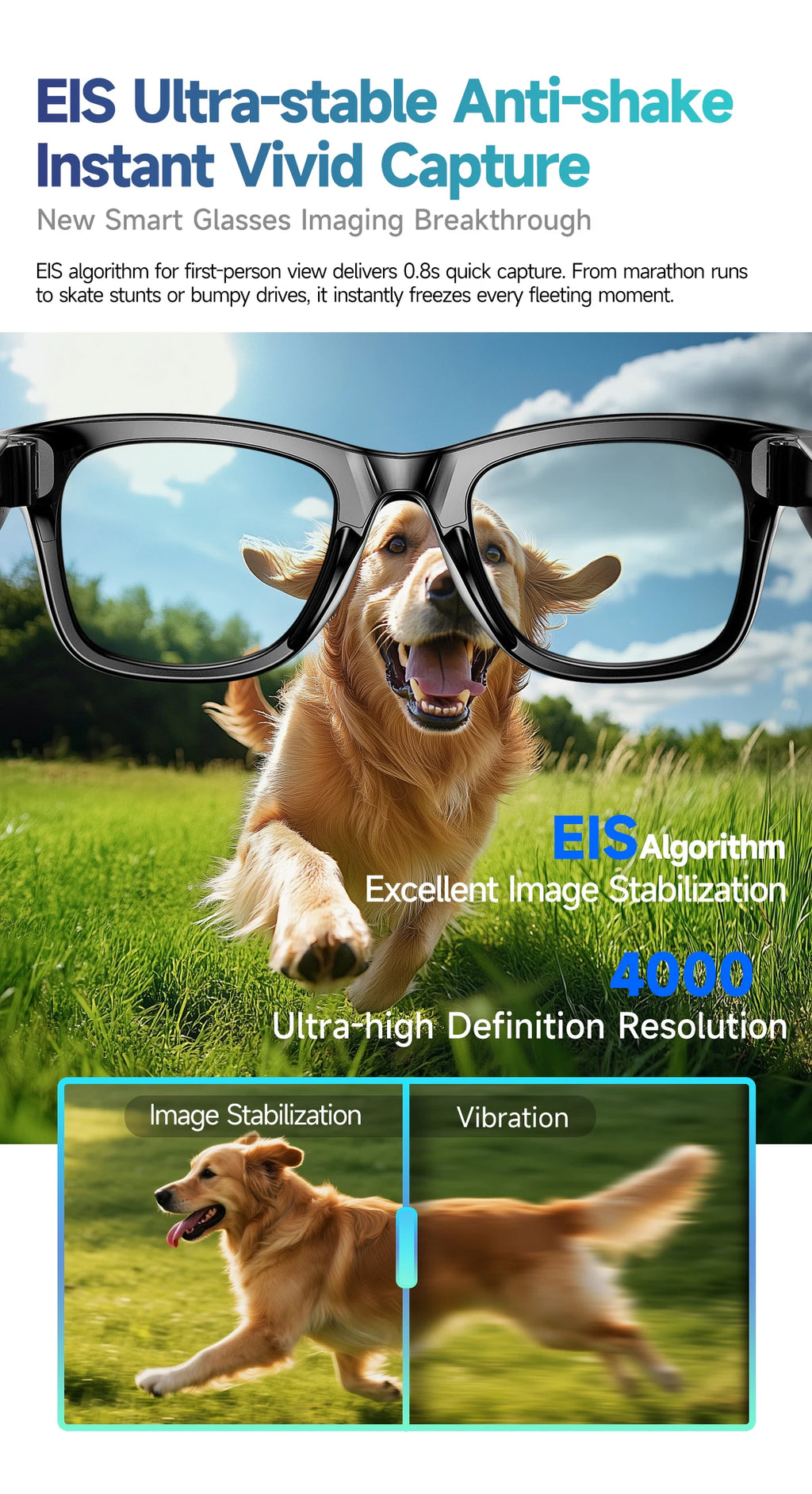 Vuria® ChatGPT 4.0 AI Smart Glasses (8MP Camera & Real-Time Translation)